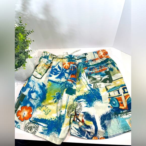 Men’s Swim Trunks Tropical Hawaiian Palm Trees Tiki Caribbean Joe’s Size L Large - Picture 6 of 12